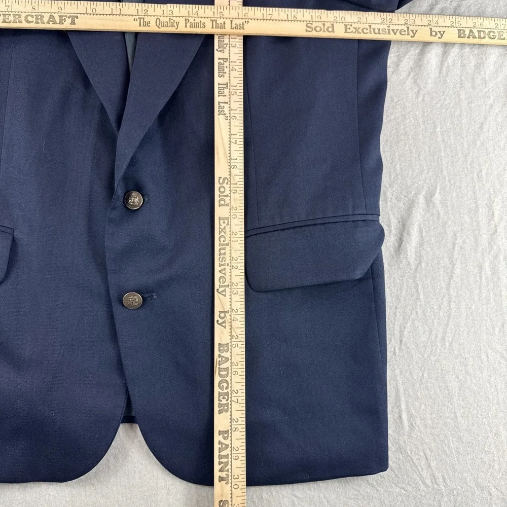 Oscar de la Renta 100% Wool Blazer Mens 42S Blue Sport Coat Dress Jacket Preppy
